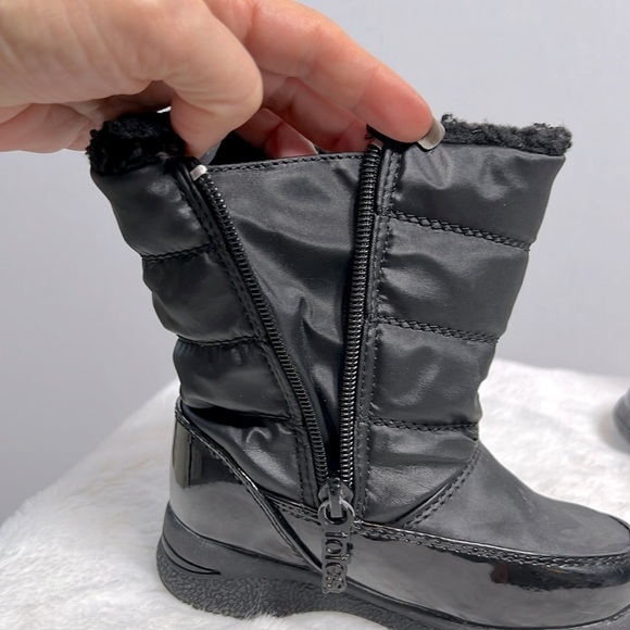 Totes Black Snow and Rain Boots with Pink Accents Girl's Toddler size 9 - Picture 8 of 14